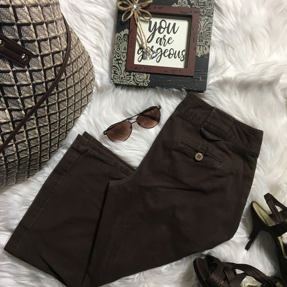 zinc Pants & Jumpsuits Zinc Brown Dress Capris Crop Pants Size 7